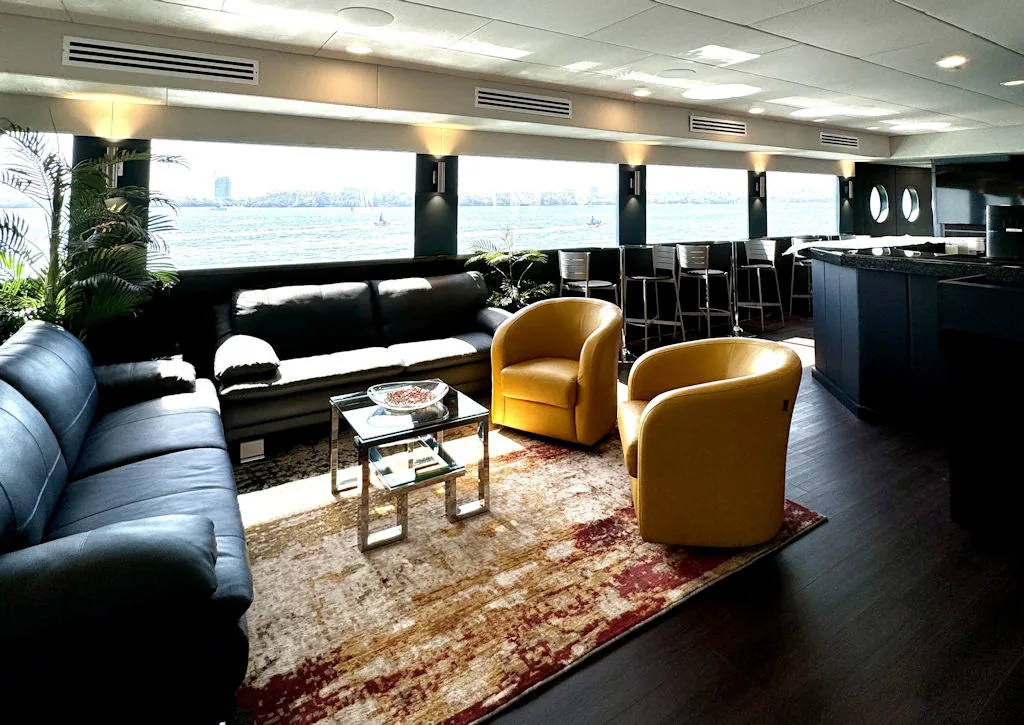 Bar lounge aboard the Opus yacht