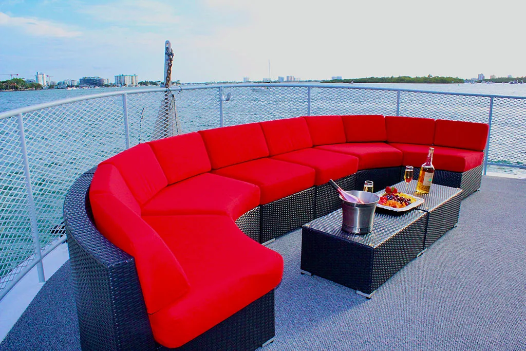 Sky deck aboard the Opus yacht